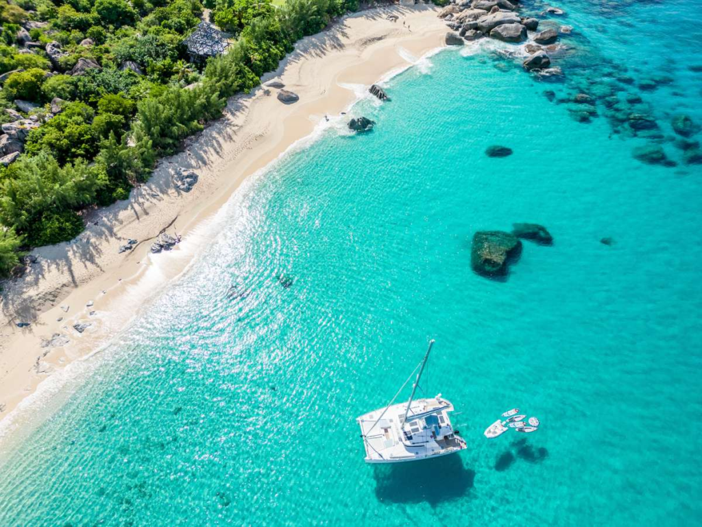 Charter Yacht Gambit in the Caribbean anchored at sea Charter Yacht Gambit in the Caribbean anchored at sea