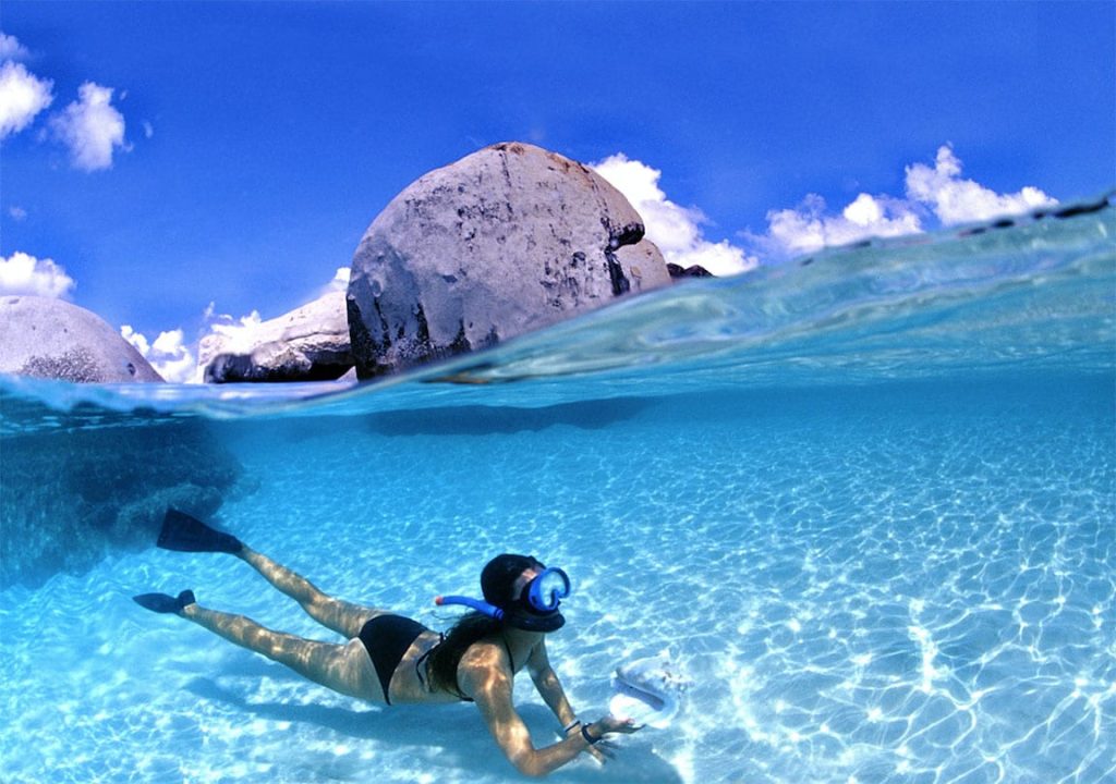 woman snorkelling